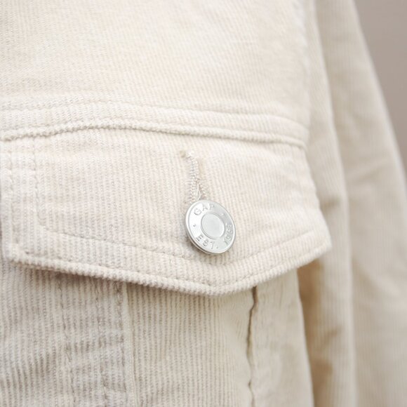 Gap Women's Corduroy Jacket in Oyster Grey MEDIUM BNWT - Picture 7 of 10